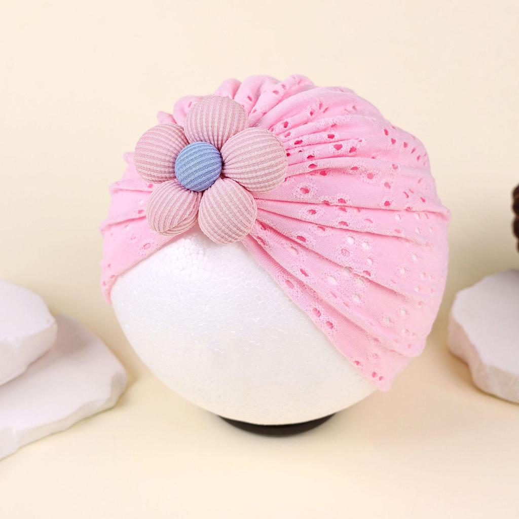 European Baby Breathable Soft Flower Hollow Hat