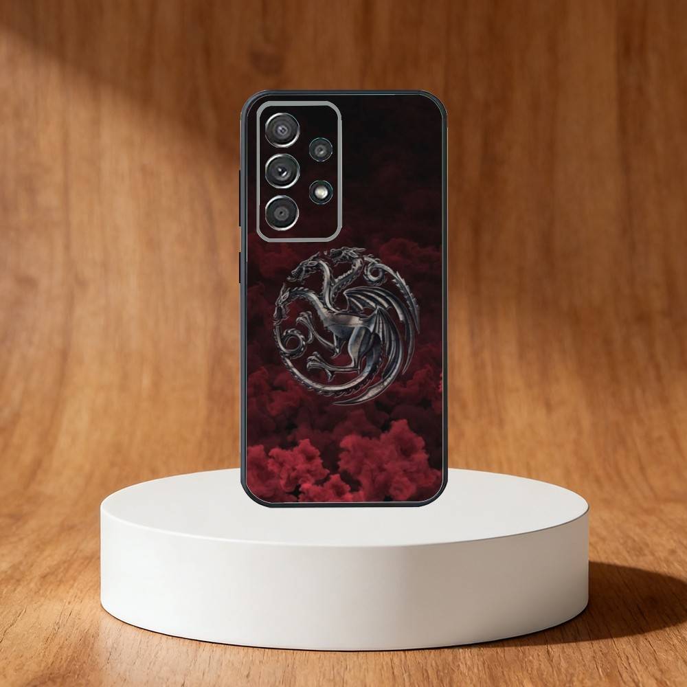 T-Targaryan Dracary Logo Phone Case For Samsung S25,S24,S21,S22,S23,S30,Ultra,S20,Plus,Fe,Note,10,9,5G Black Cover
