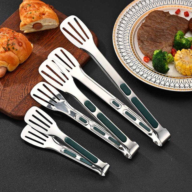 Non-Slip Stainless Steel Food Tongs Meat Salad Bread Serving Clip Barbecue Grill Buffet Clamp Cooking Tools Kitchen Accessories