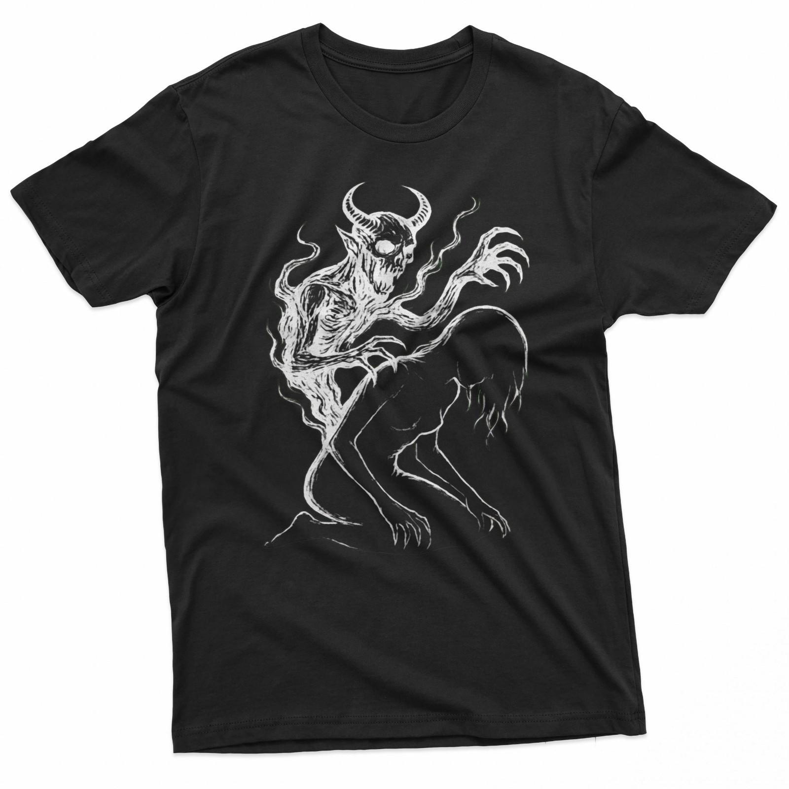 Demon Gothic Graphic T-Shirt Dark Horror Occult Art Tee S