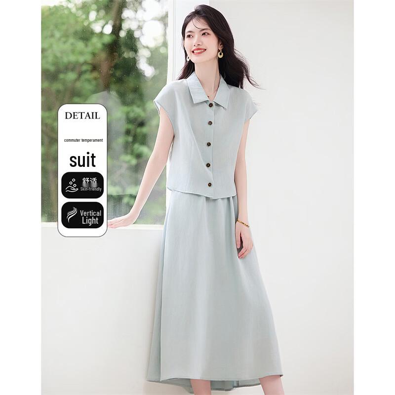 XinFeiYu Casual Linen Blend Two-Piece Set M