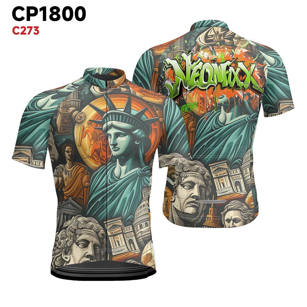 

Мужская облегающая быстросохнущая велосипедная майка - Дышащий летний топ с коротким рукавом на молнии Contact for Kids and Plus Size