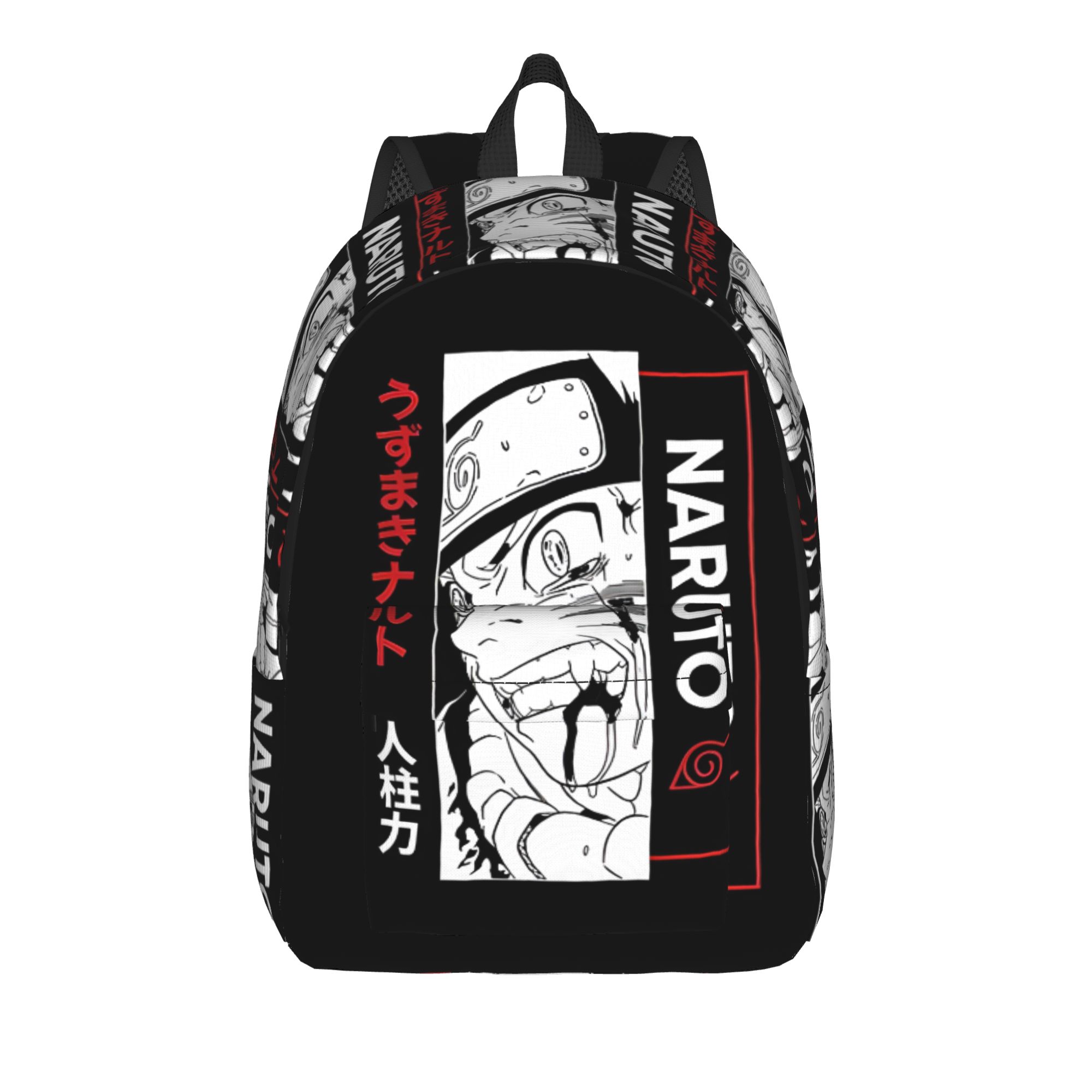 Style Naruto anime bande dessinée Sac à dos Mochilas Léger Extérieur Robuste Sac à dos de transport Construit pour durer Long terme Parfait pour les styles de vie en déplacement (as the picture,16 inches)
