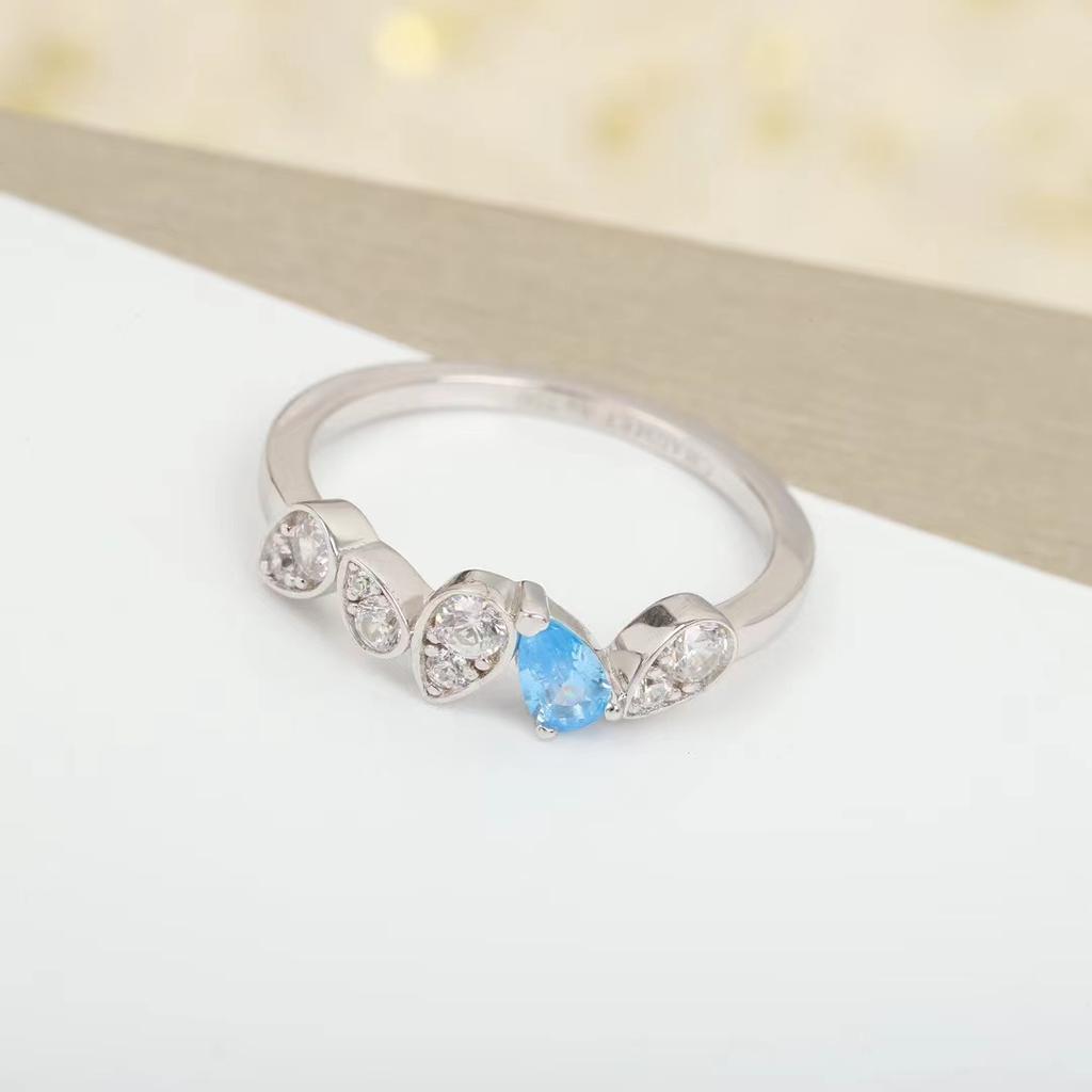 New Trend High Quality Anniversary Hot Sale European Famous Brand Pure Luxury Jewelry Rings For Women Water Drop Rose Gold