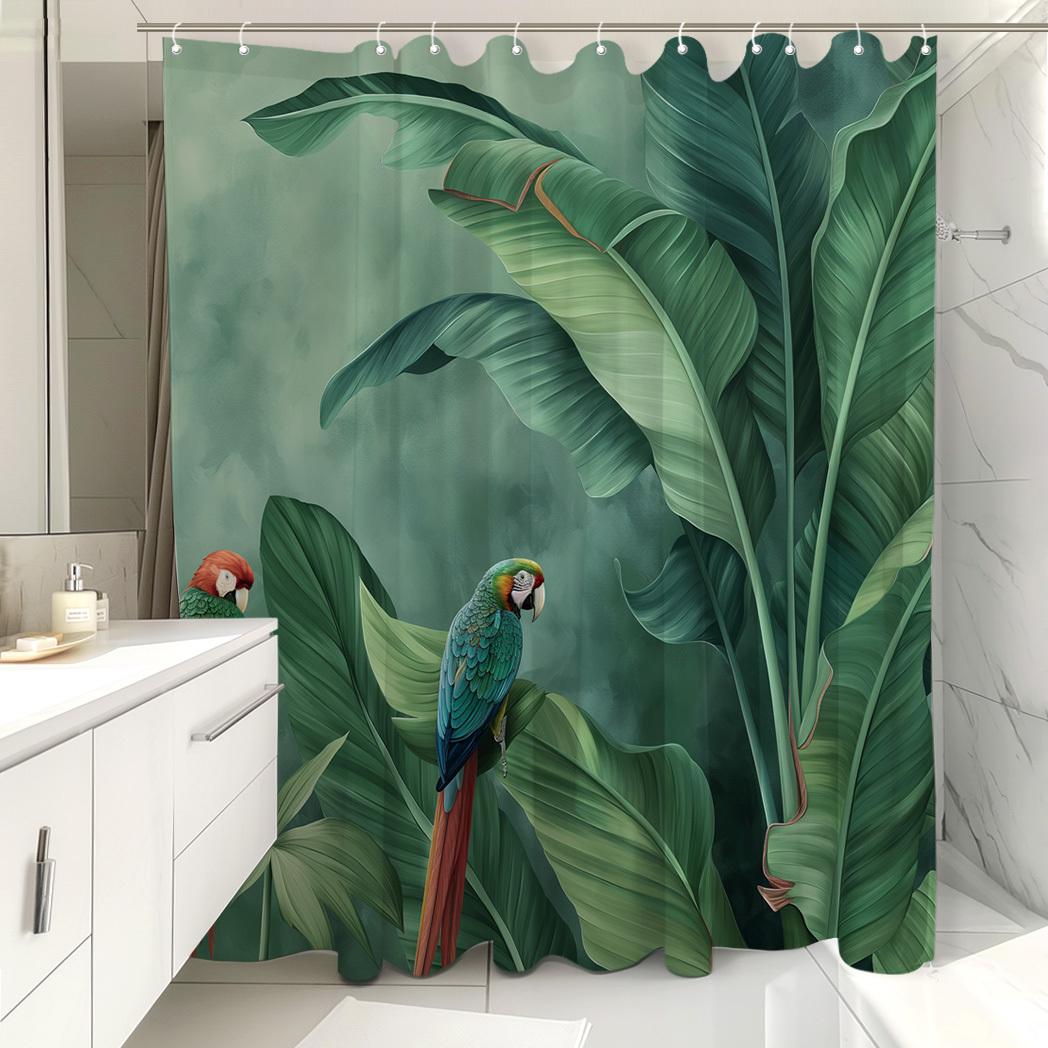 

Tropical Parrot Shower Curtain - Multi-Style Bath Decor, Perfect for Those Who Love Nature-Inspired and Practical Designs W90XH180cm