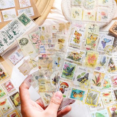 Yuezhen Retro-Notizbuchaufkleber mit Goldprägung für Kinder – 2 süße Stücke