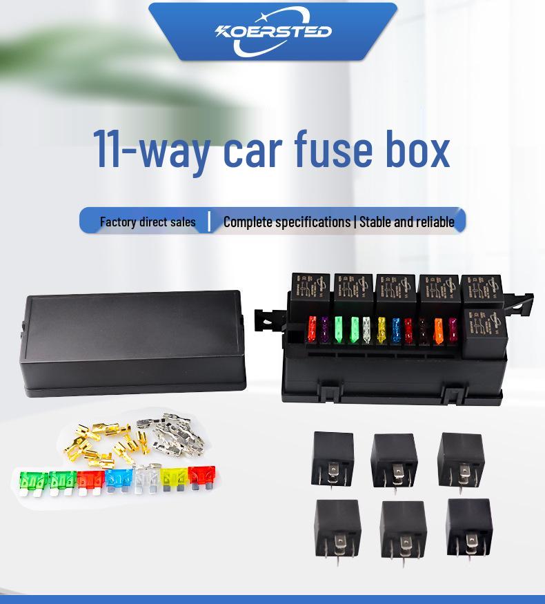 Koersted 11-Way Fuse & 6-Way Relay Holder for Car Engine Compartments