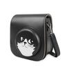 HIYQIN Чеки FUJIFILM instax Милая сумка для камеры с наплечным чехлом из ПУ с кошачьей мордочкой, чехол для mini12/11/9/8+/8, ремешок, кожа, (черный)