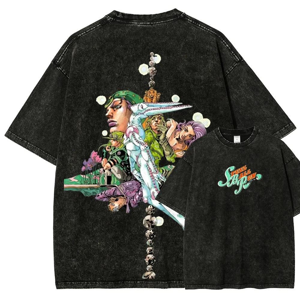 Vintage JoJos Bizarre Adventure Joseph Joestar Anime Graphic T Shirt for Men 100 Cotton Oversized Streetwear 2026 New 2XL