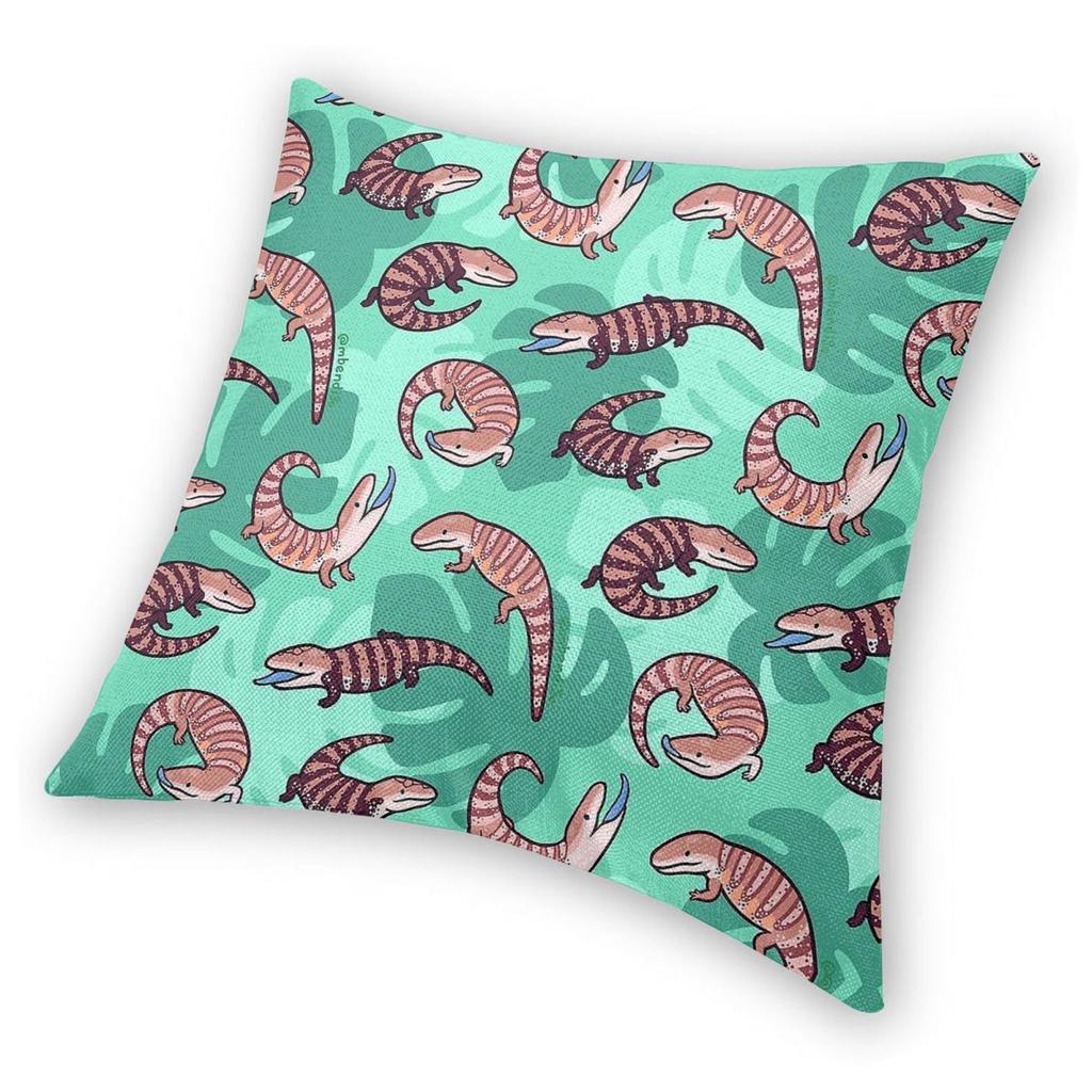 Blue Tongue Skink Square Pillowcase Polyester Linen Velvet Pattern Zip Decor Room Cushion Case