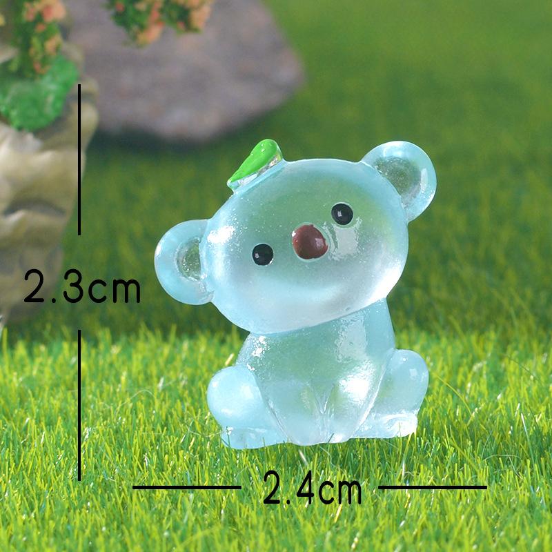 Transparent Resin Luminous Cartoon Koala Luminous Animal Figurine Home Decoration Accessory