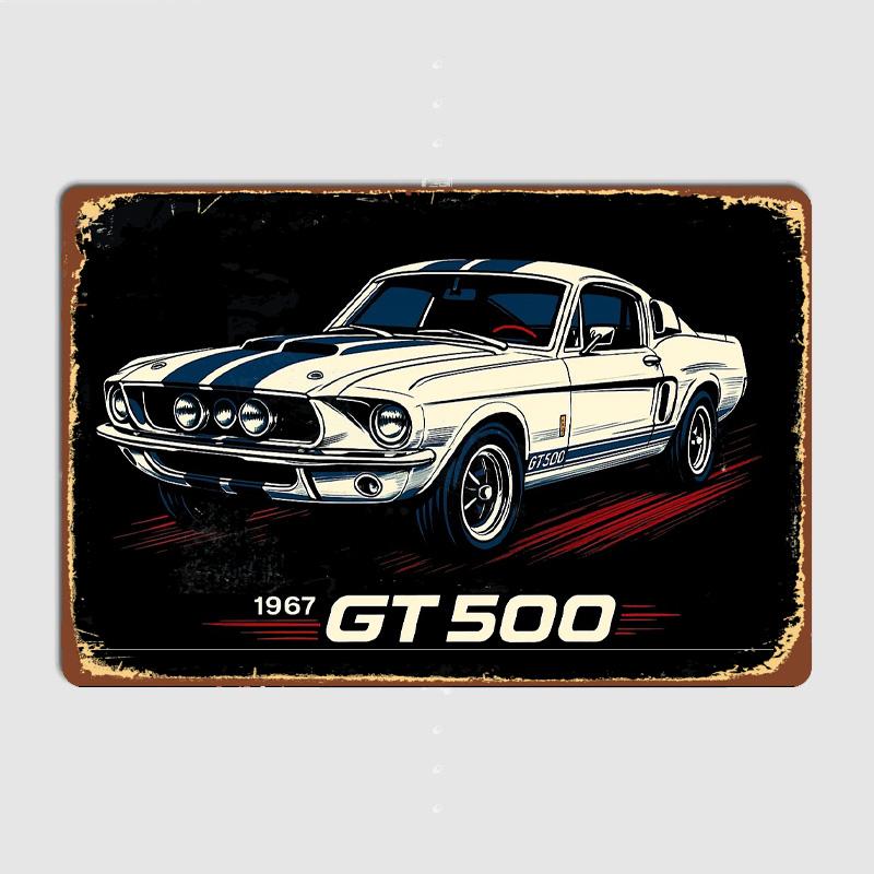 

1967 Mustang Shelby GT500 Fastback Classic Car Metal Sign Poster Garage Decoration Room Decor Car Club Tin Home Decor 20x30cm（7.8x11.8inch）