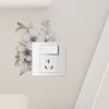 Classic Floral Wall Decal for Light Switch and Outlet, Black and White Flower and Leaf Pattern, Plastic Self-Adhesive Overlay for Home Decor