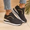 New Large-sized Sport Casual Shoes with Lace-up Wedge Heels and Thick Soles for Women