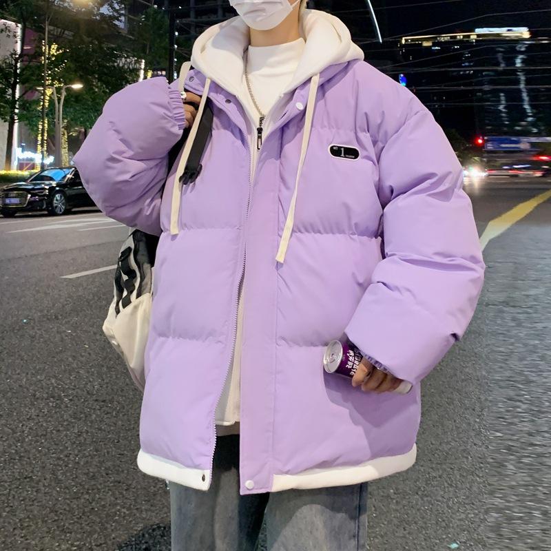 New Autumn and Winter Leisure Sports Versatile Men and Women Couple Cotton Clothes Fake Two Hooded Thickened Warm Cotton Coat