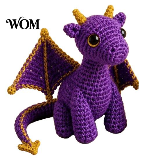 Handmade Dragon Decor Crochet Doll with Card, Emotional Support Decor, Desk Mini Knitting Ornament, Inspirational Gifts for Family Friends Toy