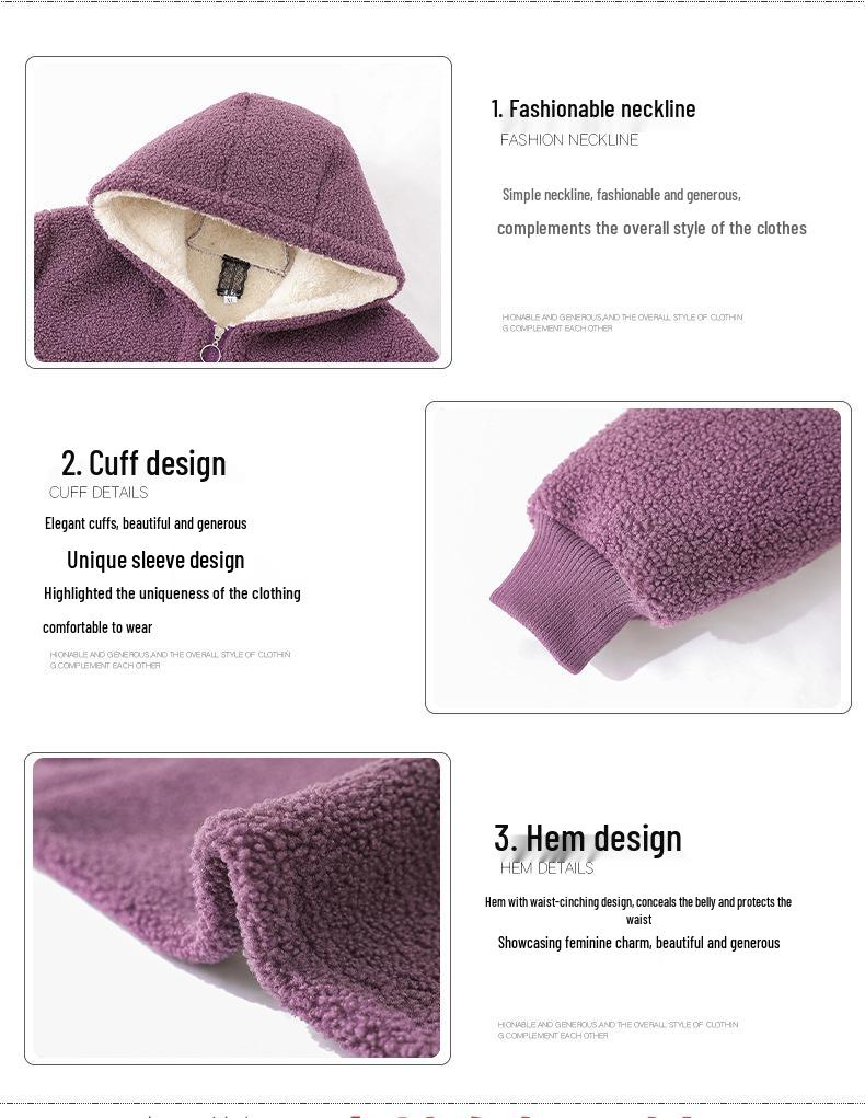 Plus Size Fleece-Lined Winter Coat for Middle-Aged & Elderly Women