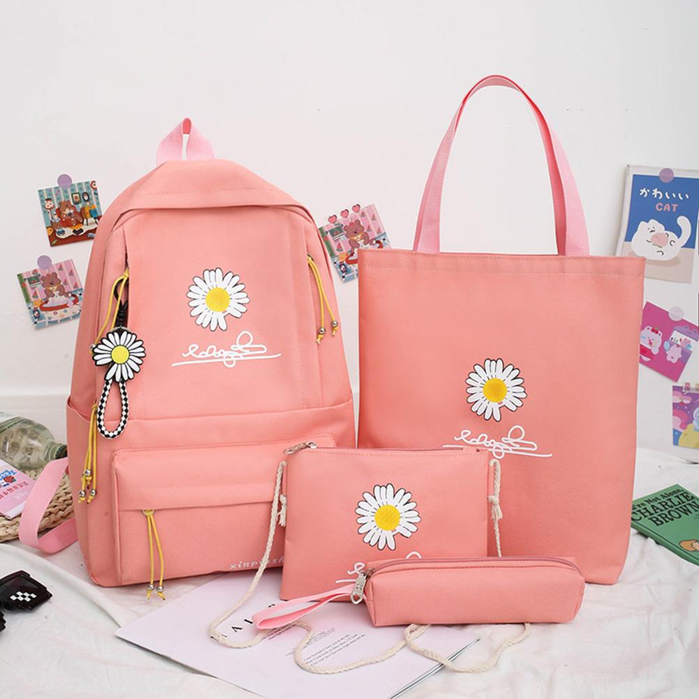 4 Teile/satz Frauen Schule Rucksäcke Schulranzen Leinwand Für Jugendliche Mädchen Student Buch Tasche Jungen Satchel