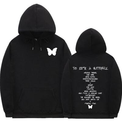 Raper Kendrick Lamar bluza z kapturem do alfonsa album z motylem dwustronny nadruk bluza z kapturem unisex kobiety bluzy hiphopowe Streetwear