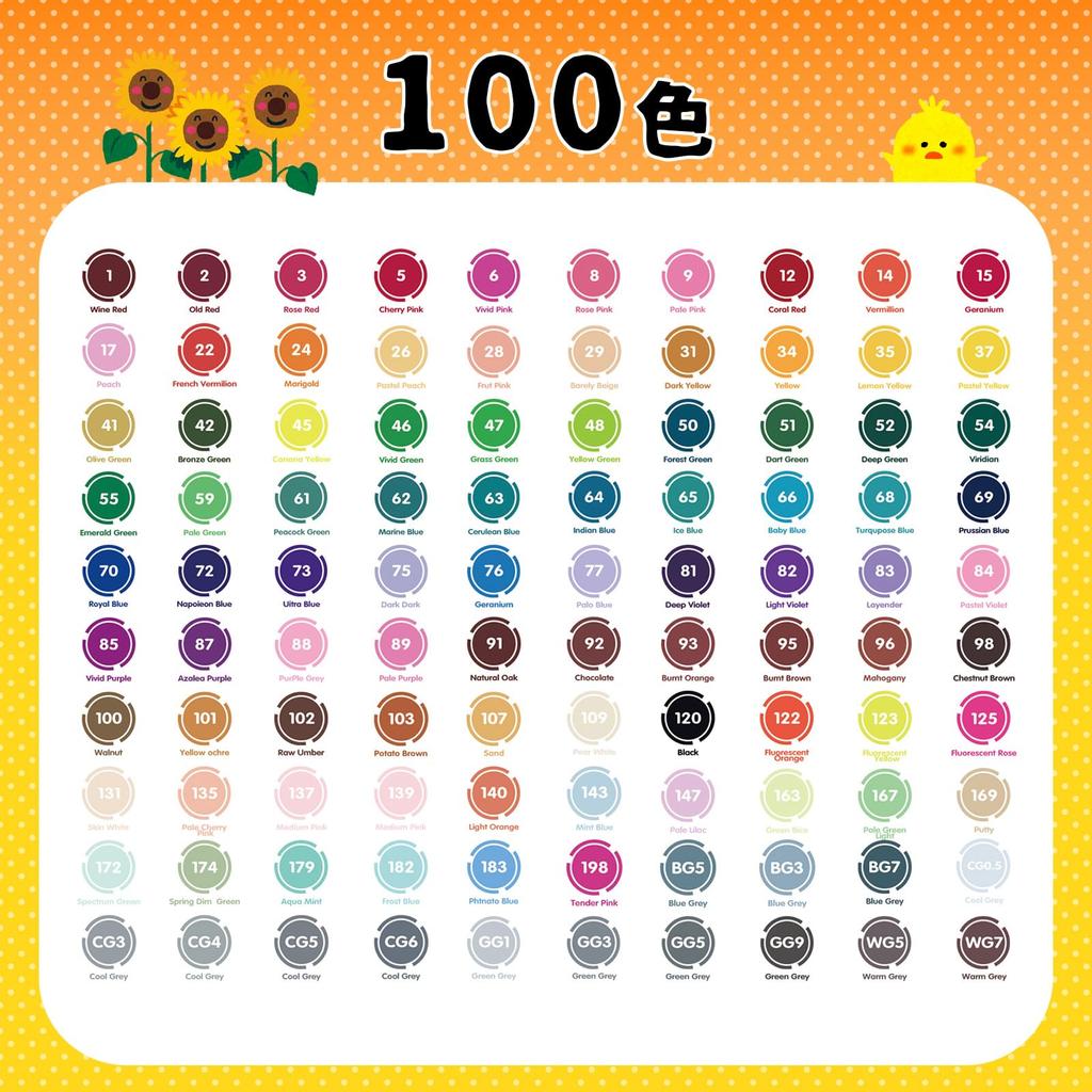 Illustration Alkoholmarker für und Manga Pinselset mit kostenloser App 100-Farben-Marker, Erwachsene, Kinder, Künstler, Typ,