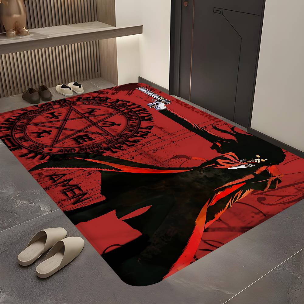 Anime H-Hellsing Bathroom Mat Kids Room Bedroom Decoration Balcony Anti-Slip Doormat Living Room Bedside Area Rugs