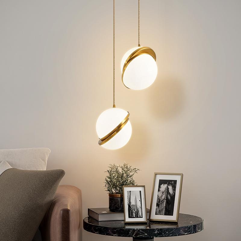 Nordic White Ball Bubble Pendant Lights Kitchen Living Room Restaurant Bedroom Gold Hanging Lamp Luminaires