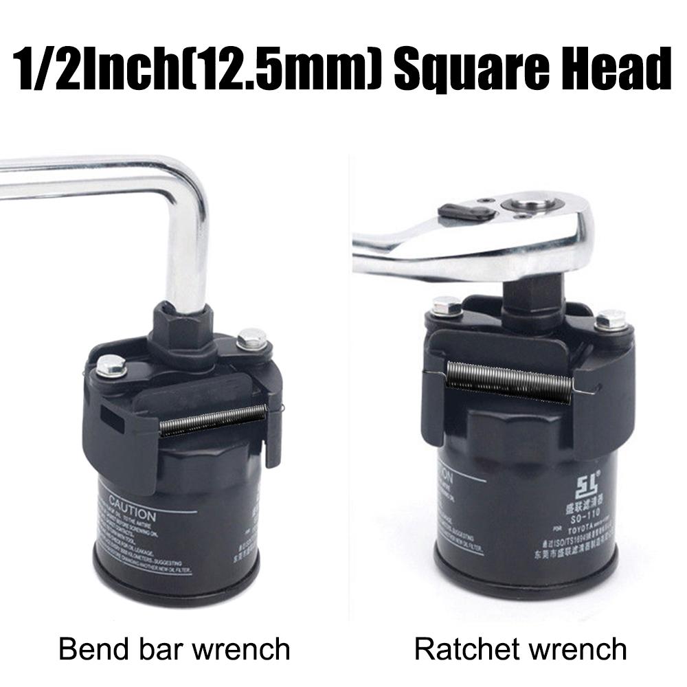 Car Oil Filter Wrench 60-105mm Clamping Range Steel Spanner Fuel Filter Cast 1/2" Drive Removal Tools Truck Motorcycle Supplies
