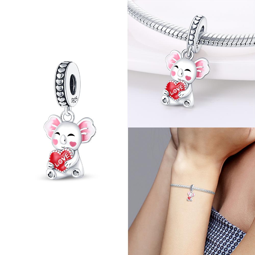 Original Copper Green Snakes Animals Elk Cute Squirrels Pink Claws Bead Fit Bracelet Diy Women Fine Gift Accessory