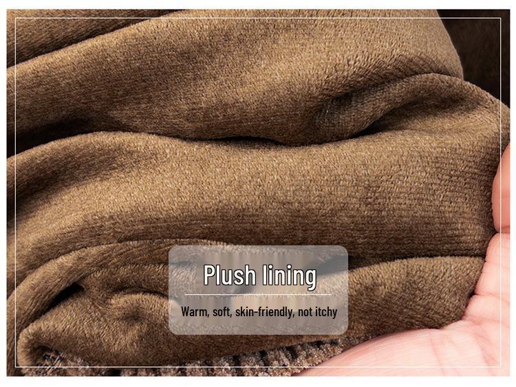 Men's Solid Mink Fleece Polo Sweater - Warm, Thick Lapel Shirt for Autumn/Winter