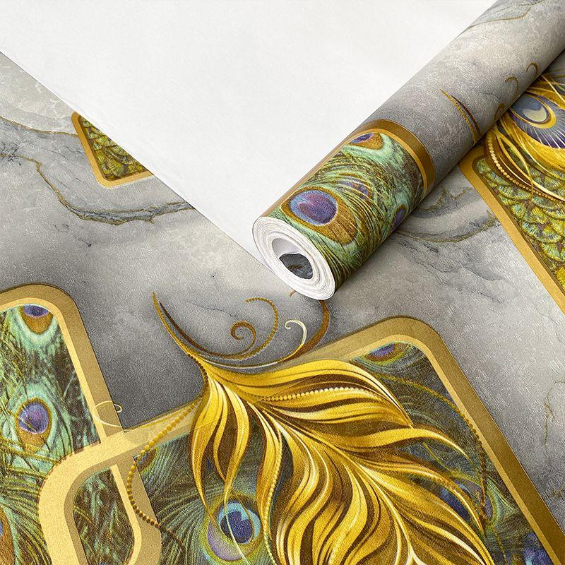 Tapeta s pavími pery 3D reliéfní Obývací pokoj Ložnice TV Pohovka Mramorová struktura Geometrická tapeta KTV Hotelová nástěnná malba Modrá Šedá