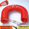 Air compressor hoses & accessories: 8mm high-pressure spring hose (15Bar, 5/10/15M). High-pressure PU yarn-wrapped, 3-layer poly