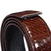 3,5 cm breite Gürtel aus echtem Rindsleder für automatische Schnallen Luxus-Krokodilleder Gürtel ohne Schnalle Rote Blaue Grüne Ledergürtel