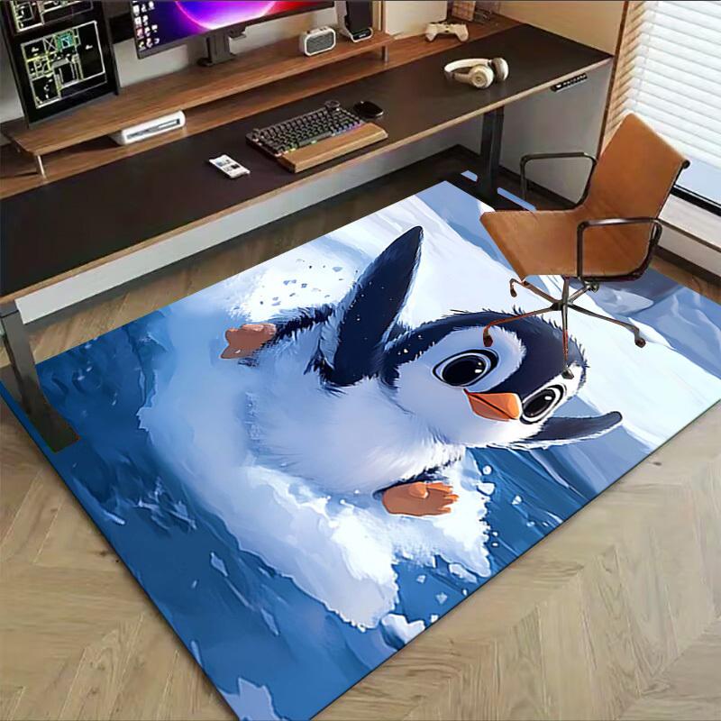 1PC Penguin Snow Non-Slip Floor carpet, suitable for Office, bedroomand playrooms. It can also be used as a sofa footrest cover-T60