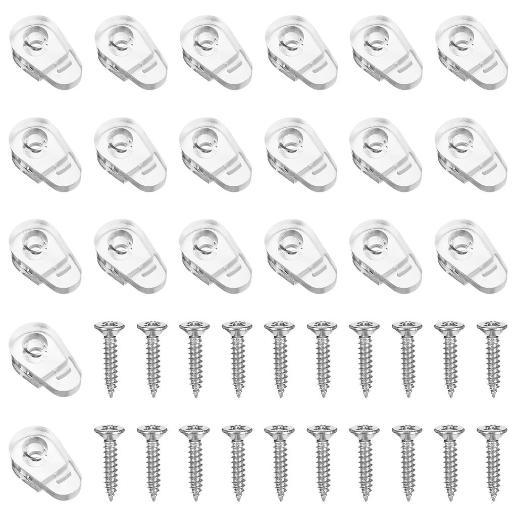 20 Pcs Clear Plastic Holder Clip Mirror Mounting Clips Mirroraid Mirror Mounting Tool Mirrors Buckle Plastic Clips