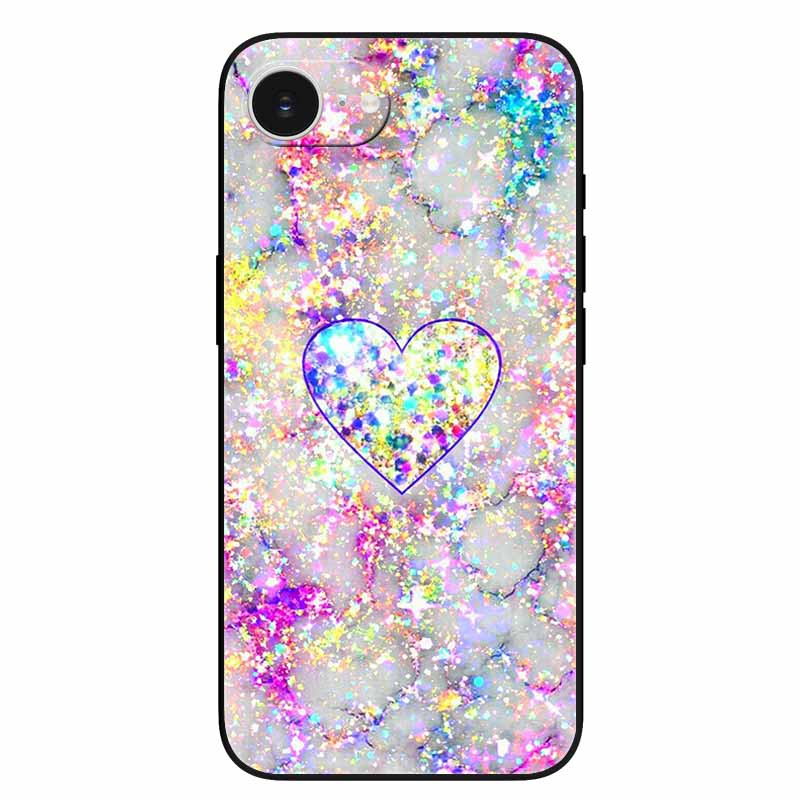 Schwarze Handyhülle Cover für Apple iPhone 16e Hüllen Gedruckte TPU Weiche Stoßfängerhülle für iPhone16e 16e 2025 Schutz Silikonhüllen