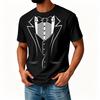 Men's Novelty Tuxedo Print Short Sleeve T-Shirt, Neck Casual Summer Top