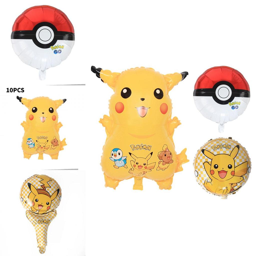 Pikachu Aluminiumfolienballon 18 Zoll Rund Cartoon-Tier Partydeko Für Geburtstagsfeiern