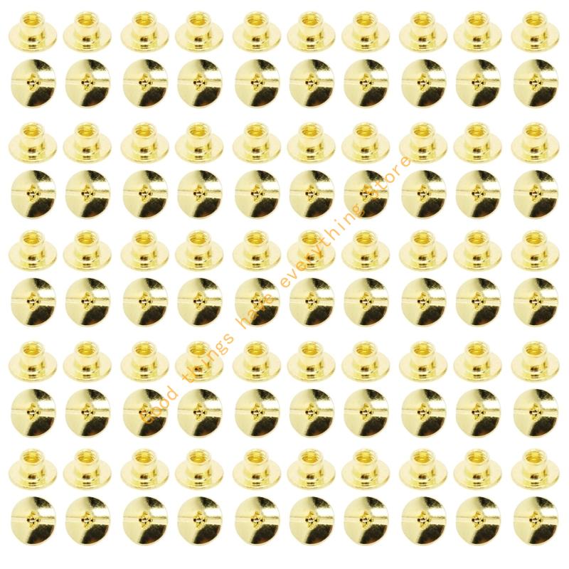 50Pcs Leather Rivets Studs Set Heavy Duty Iron Metal Screws Rivets for Handmade Bag Clothing Repair Sewing Craft Project 55KF