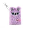 Plush Mini Notebook with Hook - Portable Durable Cute Kitten & Puppy Diary with Sticky Notes