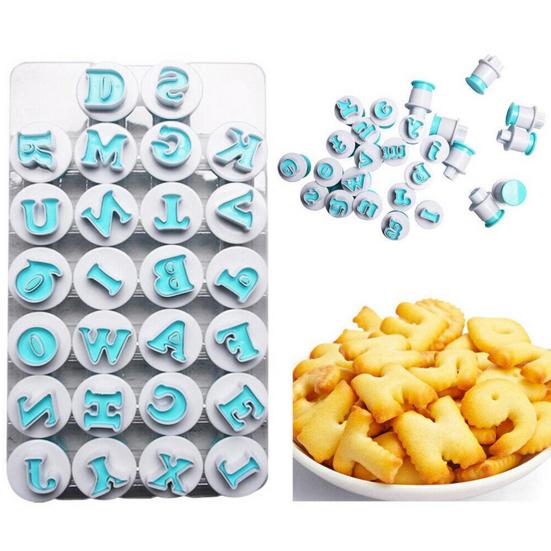 10/26Pcs Cake Shape Mold Letters Eco-friendly DIY Number Shape Baking Mould for Biscuit