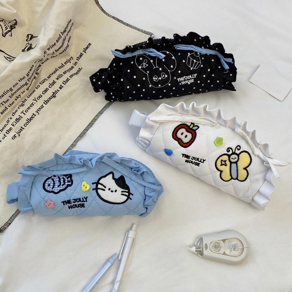 Cat Bee Rabbit Cartoon Pencil Case Large Capacity Stationery Storage Bag Makeup Bag  Student