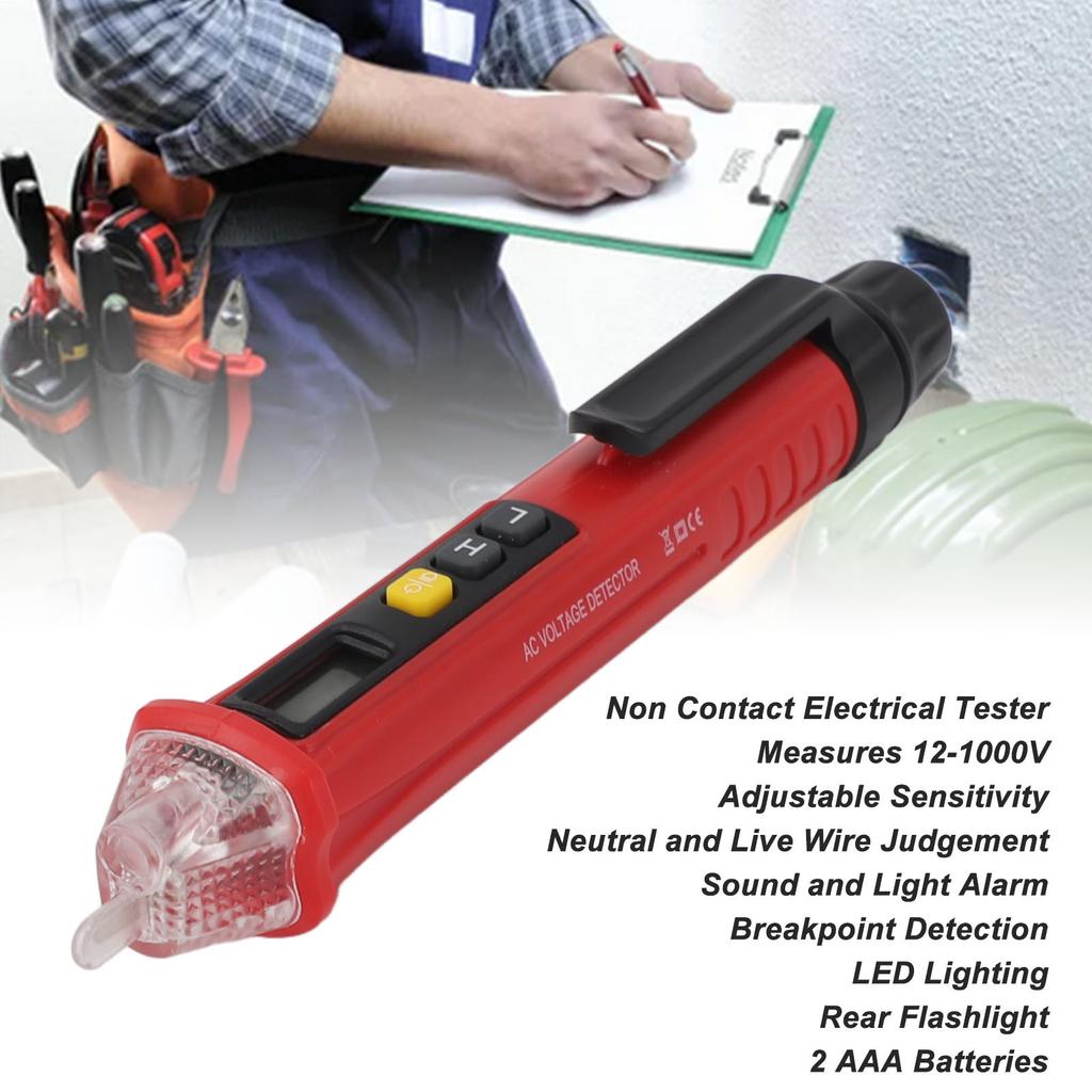 Electric Tester Pen Plastic Digital Display 12 to 1000V Non Contact Voltage Tester Electrical Tester Non Contact Voltage Tester