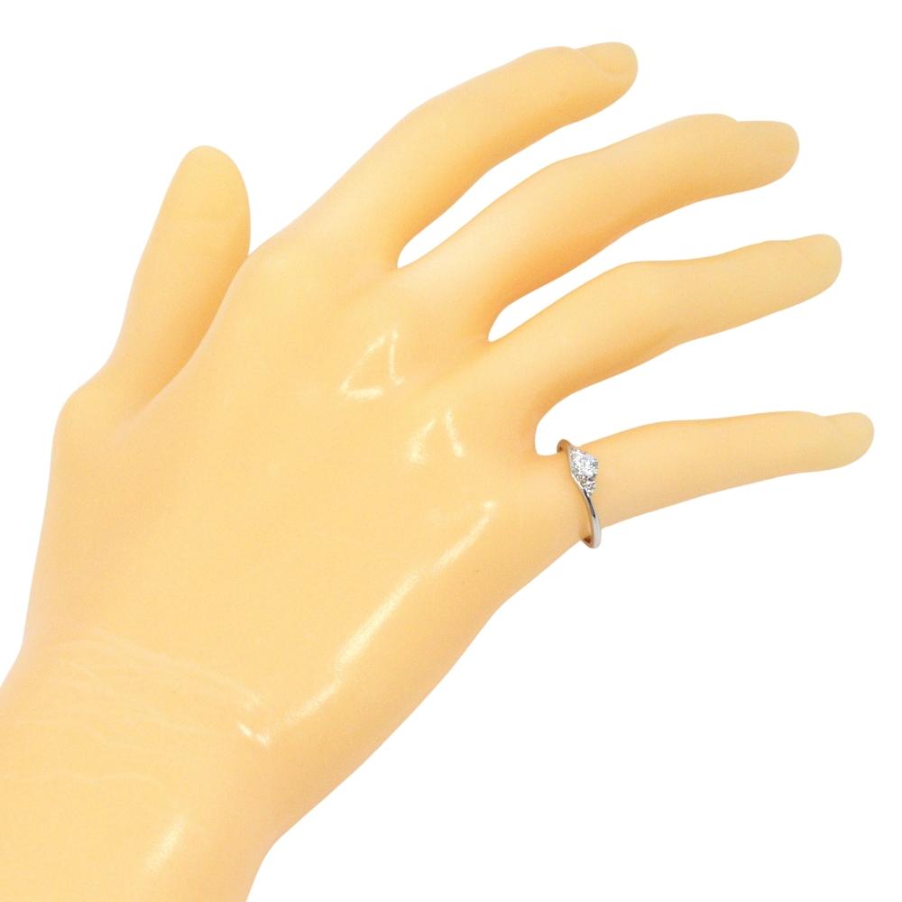Ring Pt900Platinum/diamond #4.5(US Size) 2.3g Women Used