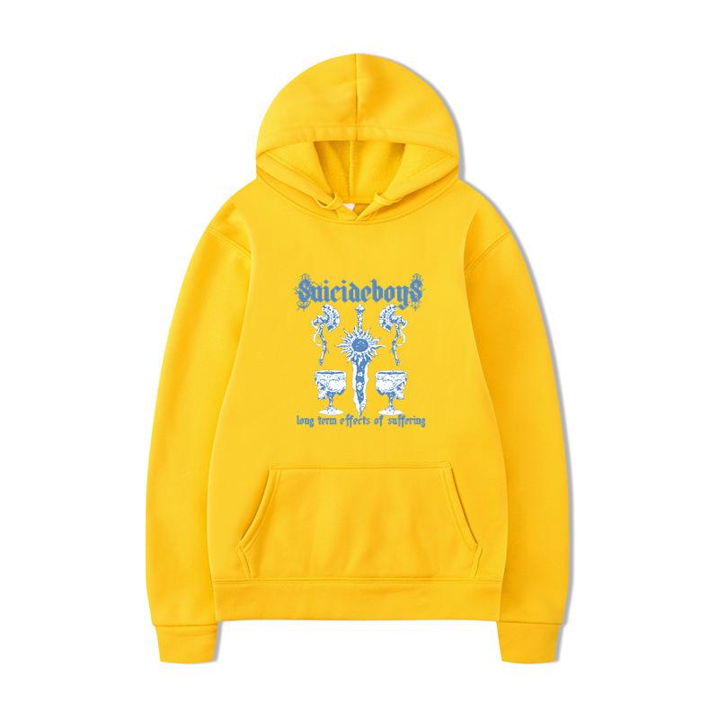 Autumn Winter Sword Letter Print Men Hoodie Vintage Unisex Pullover Men Vintage Graphic Hoody Tops Oversize Clothing