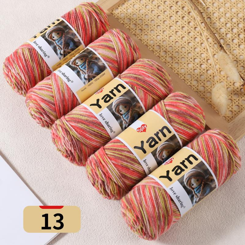 500g Gradient Dyed Colorful Yarn, Rainbow Yarn with Multiple Colors,