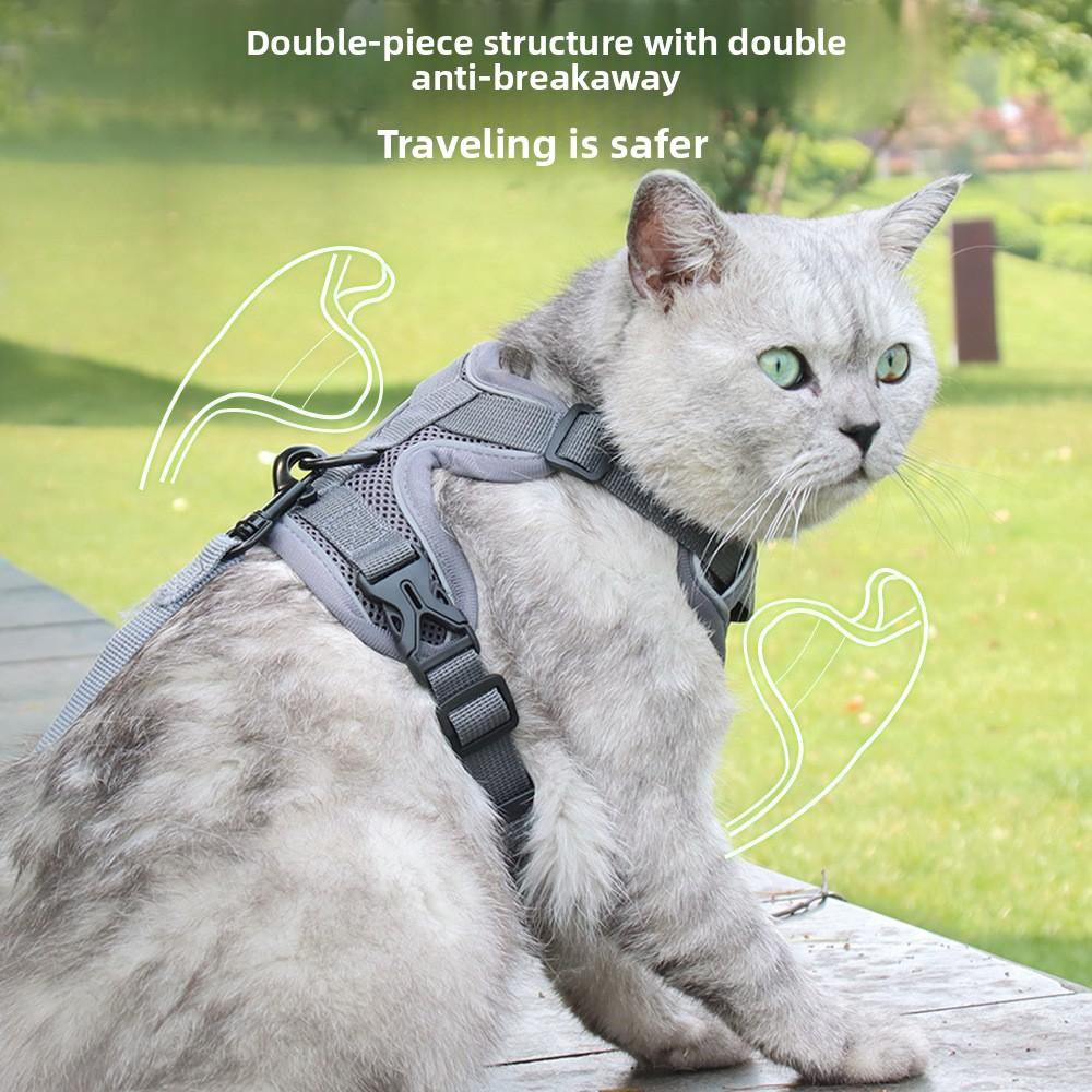 New cat leash vest type pet chest strap reflective and breathable anti-break free small dog walking cat leash