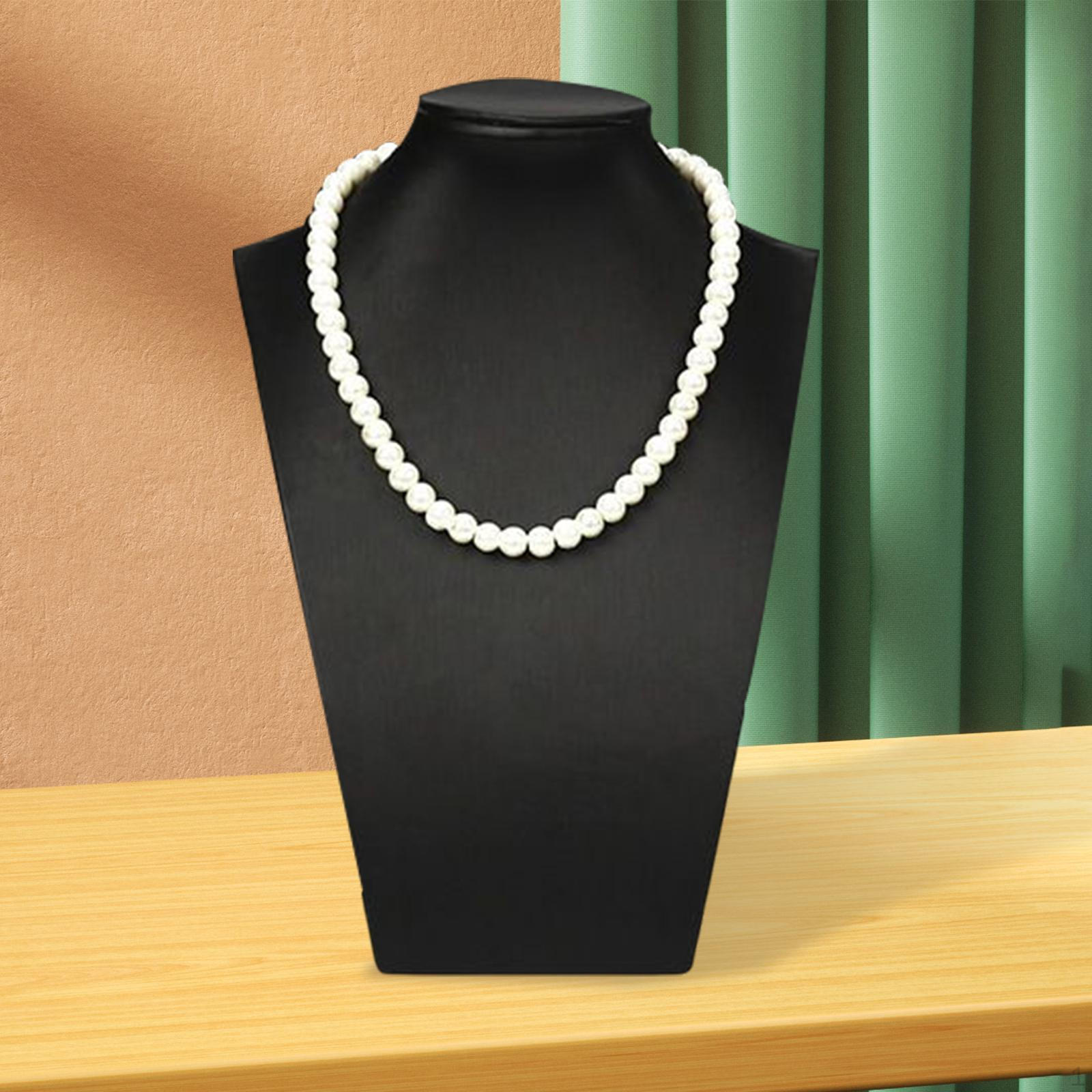 

Элегантный держатель, подставка, манекен, стеллаж для хранения украшений, ожерелье из искусственной кожи, цепочка, ювелирные изделия, бюст для женщин, B-Black