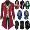European Medieval Steampunk Men's Tailcoat - Retro Stand Collar Costume for Stage Performance