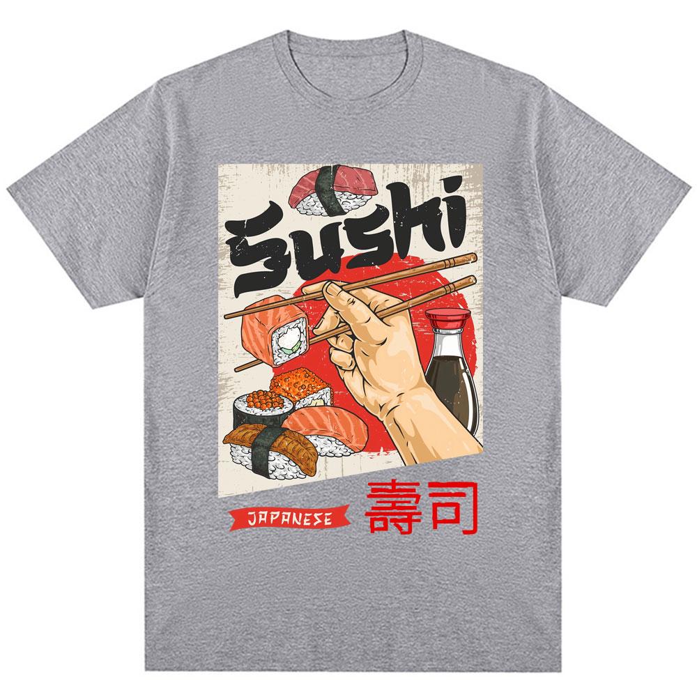 Japan Sushi Funny Graphic T-shirts Men Women Fashion Harajuku T Shirt Oversized Cotton Summer Japanese Style T Shirts Streetwear