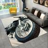 3D Retro Vintage Motorcycle Area Rug Large,Carpet Rug for Living Room Bedroom Sofa Doormat Decor,Child Play Non-slip Floor Mat